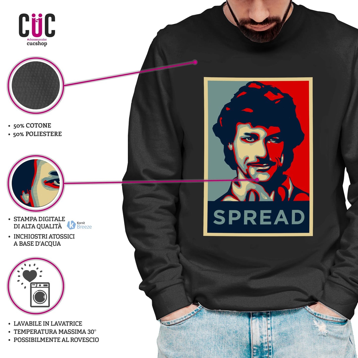 CUC GIROCOLLO ALBERTO ANGELA SPREAD - Unisex PERSONAGGI FAMOSI #chooseurcolor