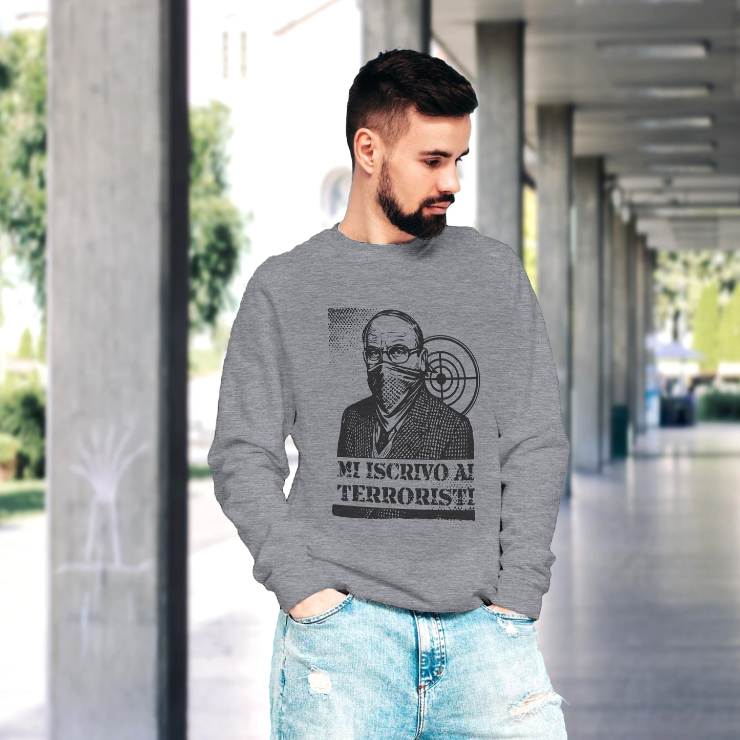 CUC GIROCOLLO MI ISCRIVO AI TERRORISTI - Unisex - PERSONAGGI FAMOSI - scherzo telefonico - Magnotta - La lavatrice - #chooseurcolor