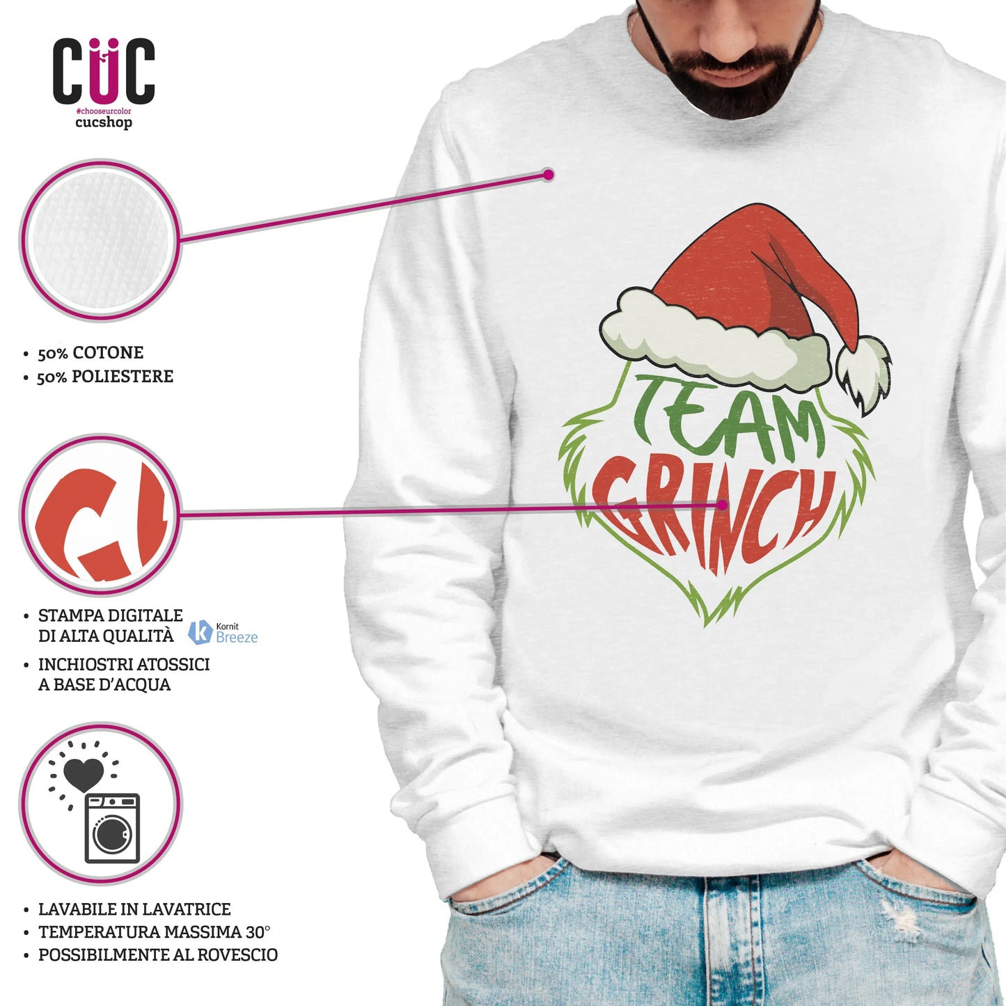 CUC GIROCOLLO Team Grinch - Unisex - FILM - Natale - #chooseurcolor