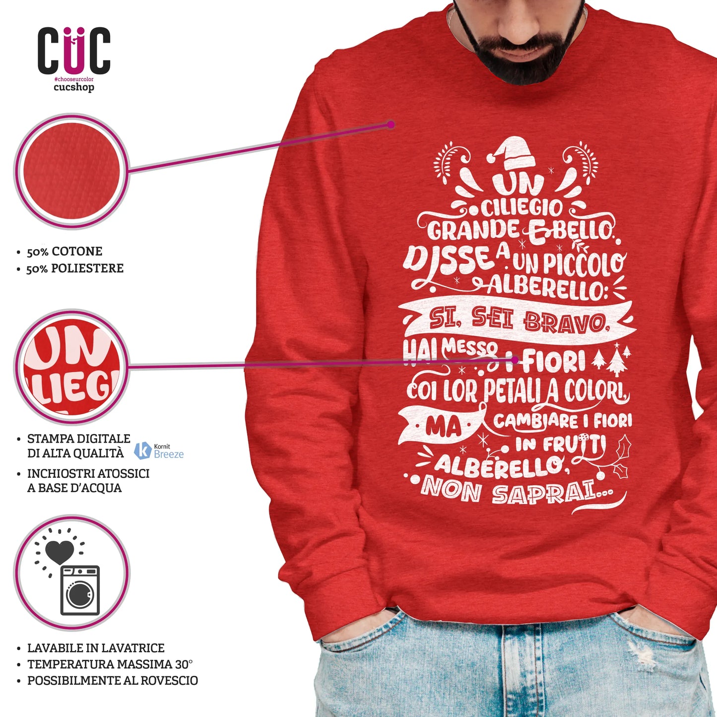 CUC GIROCOLLO MARIANGELA Poesia Natalizia - Unisex - FILM Fantozzi - Cult - #chooseurcolor