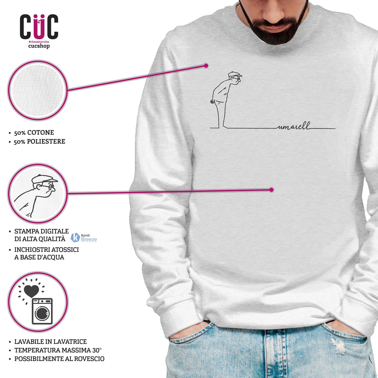 CUC GIROCOLLO UMARELL - Unisex - PERSONAGGI FAMOSI - Meme - Divertente - #chooseurcolor
