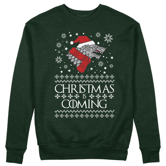 CUC GIROCOLLO Christmas is Coming - Unisex - NATALE - SERIE TV - Divertente - Stark - GOT - #chooseurcolor