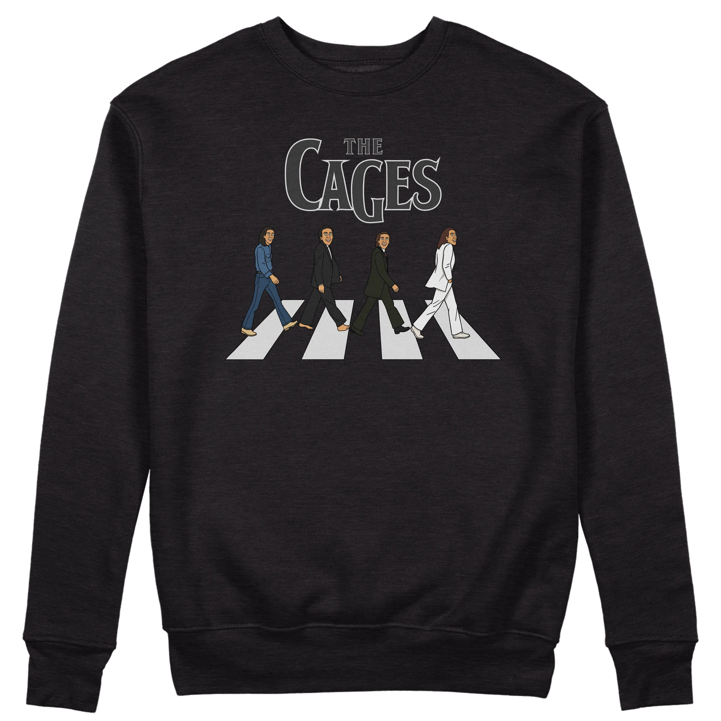 CUC GIROCOLLO THE CAGES - Unisex - FILM - MUSICA - PERSONAGGI FAMOSI - Divertente - Nicolas Cage - Beatles - Abbey Road - #chooseurcolor