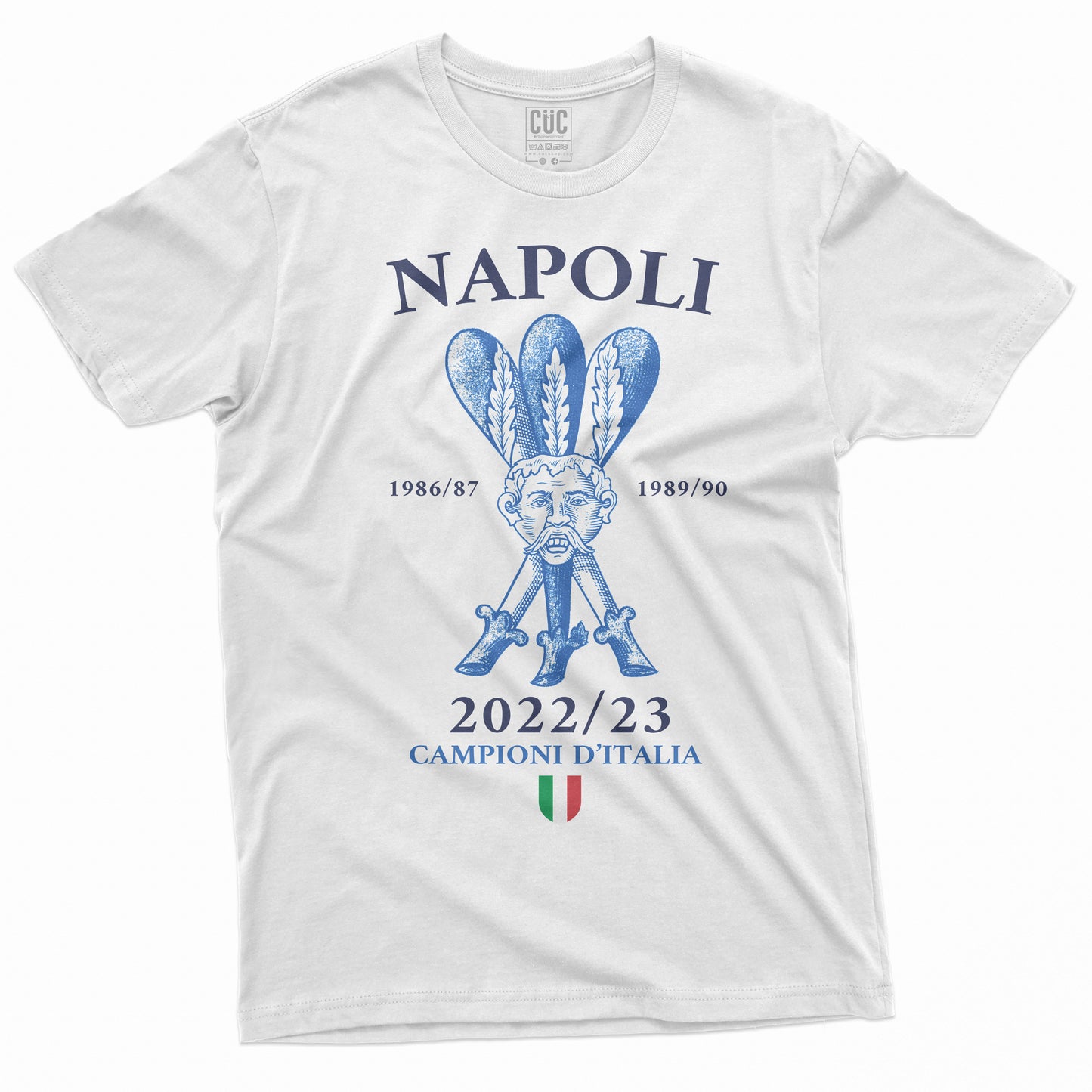 CUC T-Shirt NAPOLI - Tre di Bastoni - Campioni d'Italia - Calcio #chooseurcolor - CUC chooseurcolor