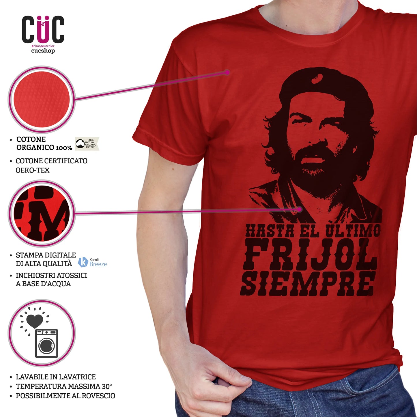 CUC T-SHIRT BUD SPENCER CHE - PERSONAGGI FAMOSI - Hasta el ùltimo frijol siempre - Divertente - #chooseurcolor