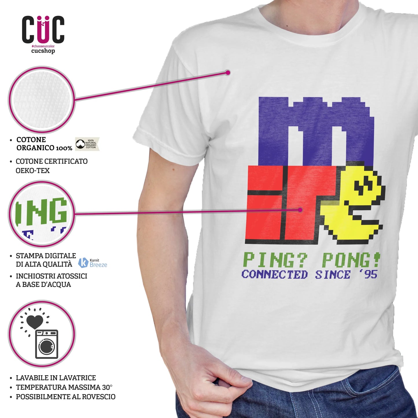 CUC T-SHIRT miRC - Connected since 95 - RETRO GAME - Nostalgia - Nerd - #chooseurcolor