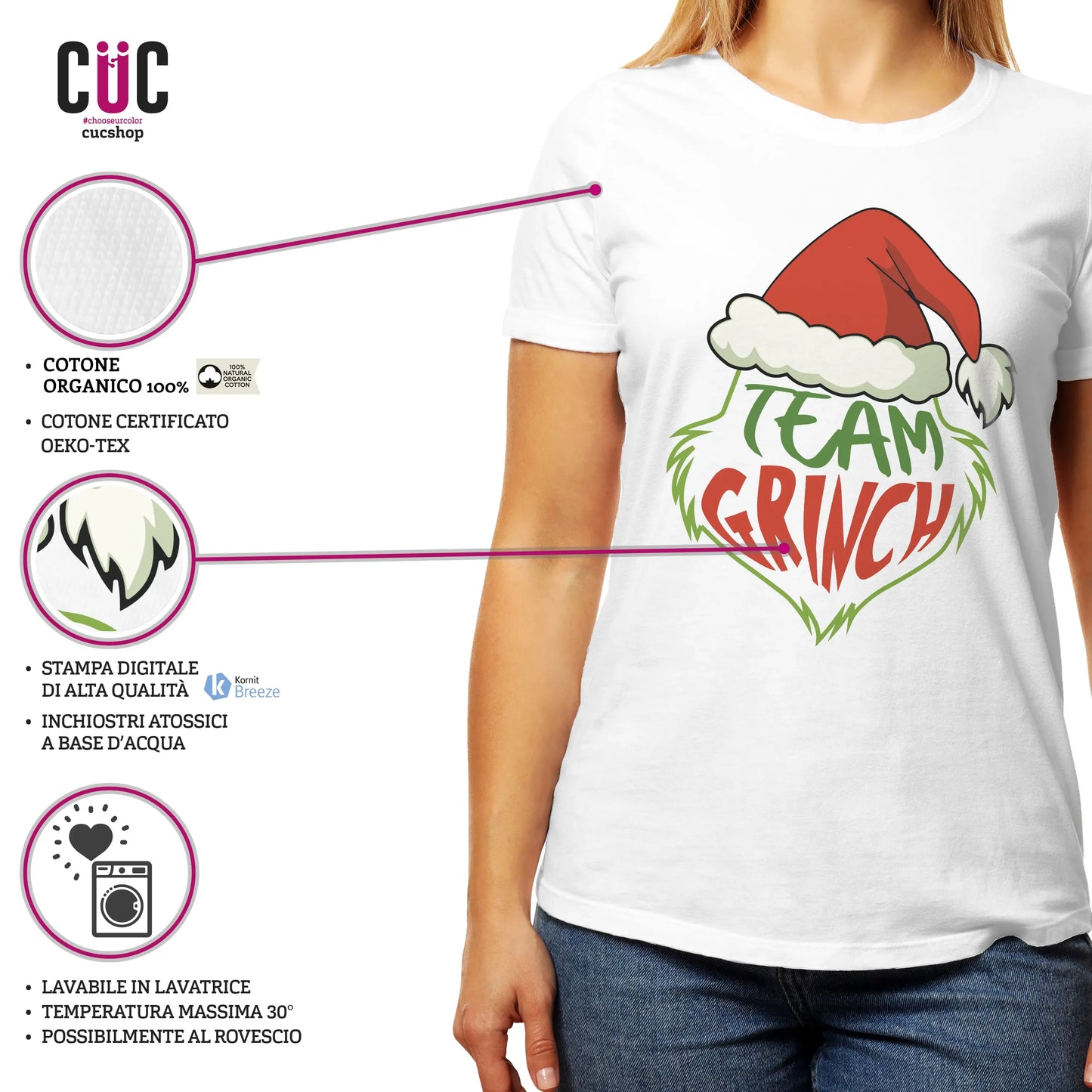 CUC T-SHIRT Team Grinch - FILM - Natale - #chooseurcolor