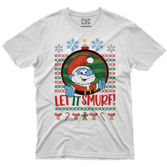 CUC T-SHIRT LET IT SMURF! - Natale - Regalo - Grande Puffo - #chooseurcolor