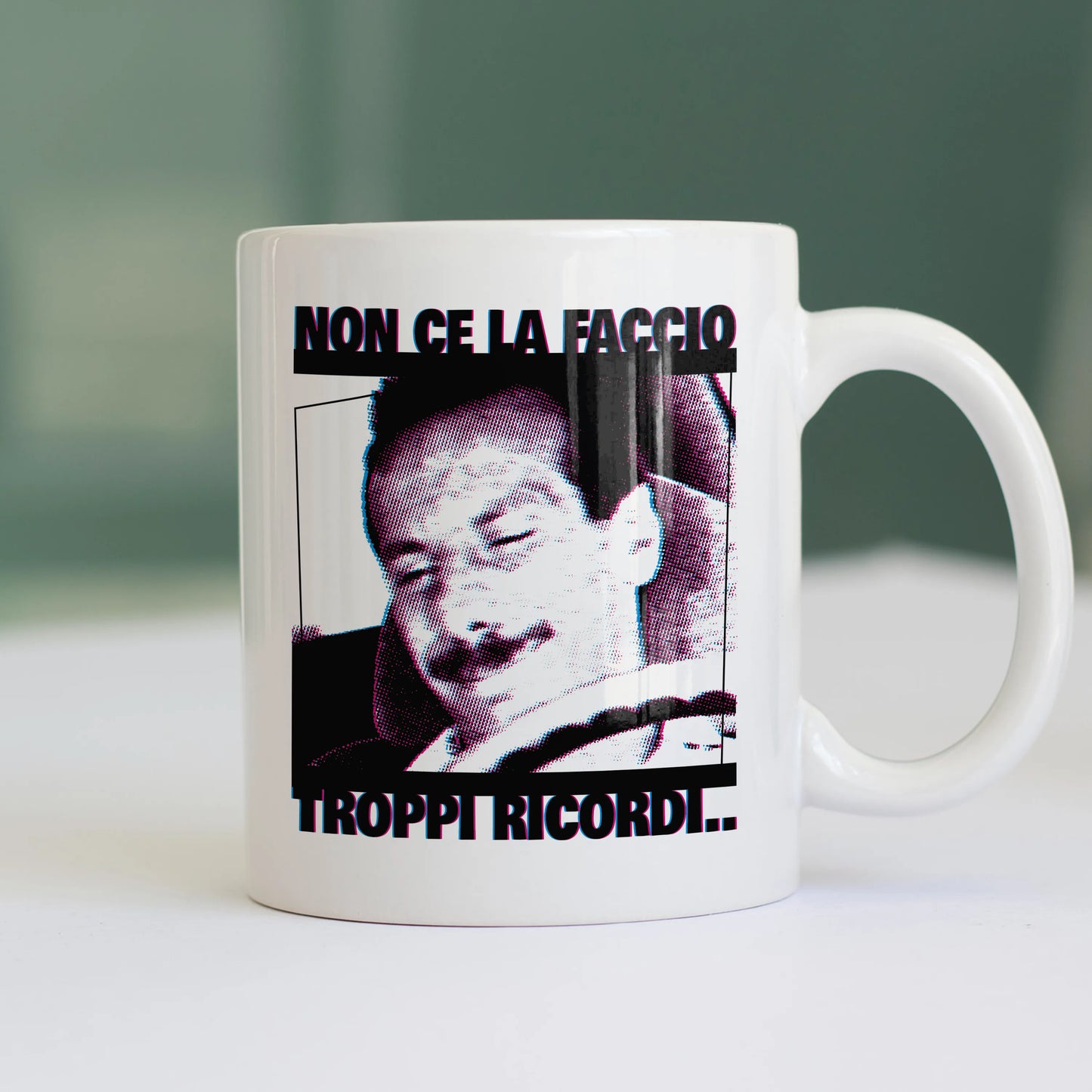 CUC TAZZA IN CERAMICA TROPPI RICORDI - PERSONAGGI FAMOSI - FILM - Pop Art - Divertente - Non ce la faccio - #chooseurcolor