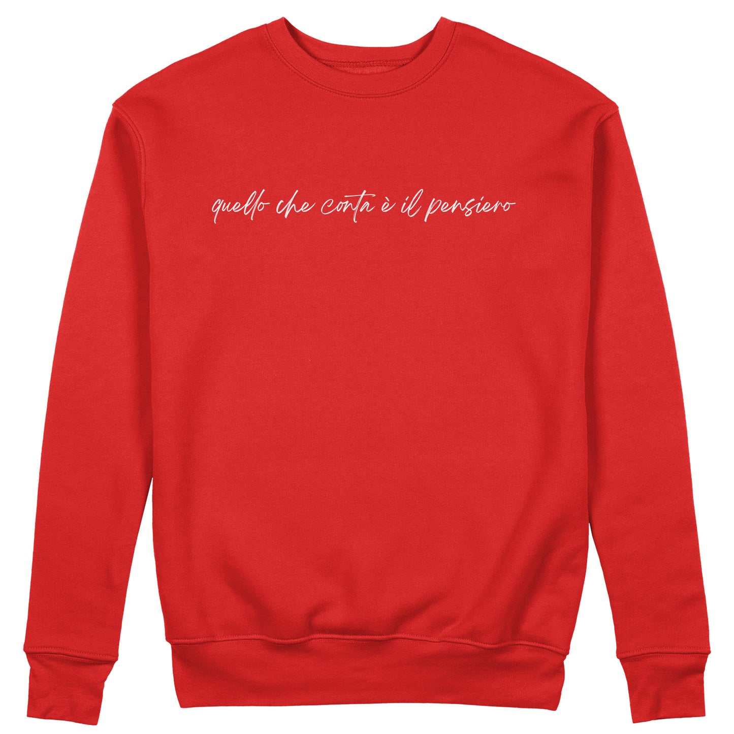 FELPA GIROCOLLO quello che conta è il pensiero divertente natale regalo simpatico Rossa #chooseurcolor