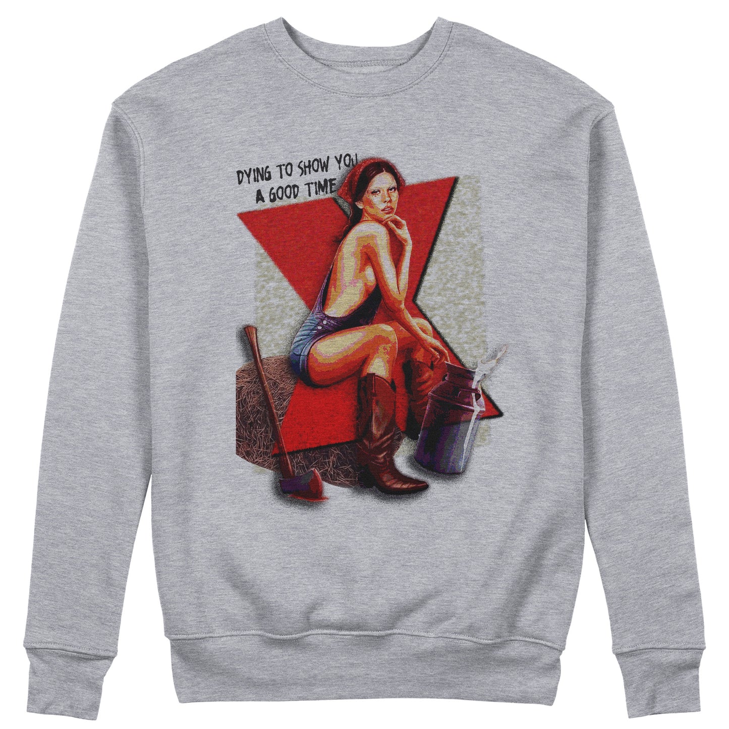 FELPA GIROCOLLO MIA GOTH X Ti West film Horror cult Grigio #chooseurcolor