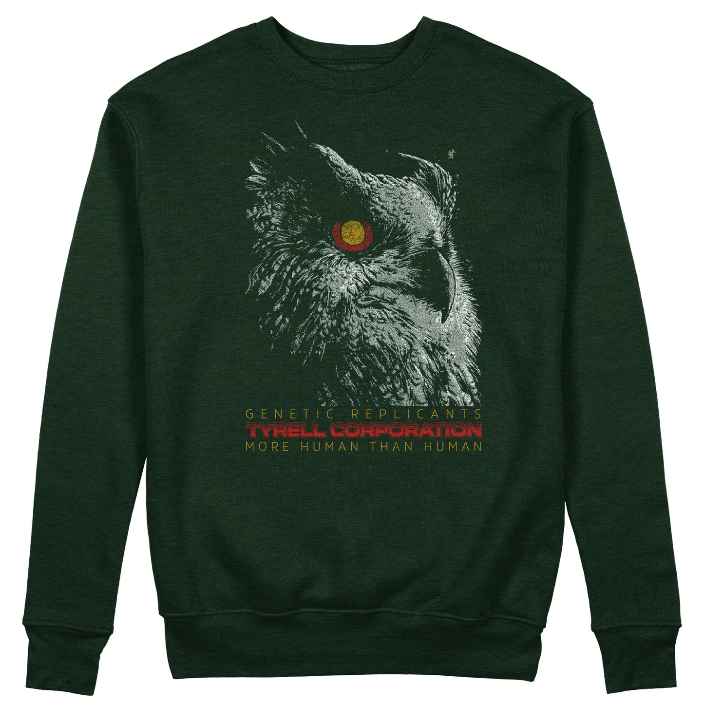 FELPA GIROCOLLO MORE HUMAN THEN HUMAN Tyrell corporation Blade Runner Verde Bottiglia #chooseurcolor