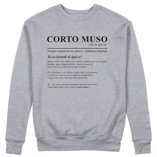 FELPA GIROCOLLO CORTO MUSO te ne intendi di Ippica Max Risultatisti Allegri Grigio #chooseurcolor