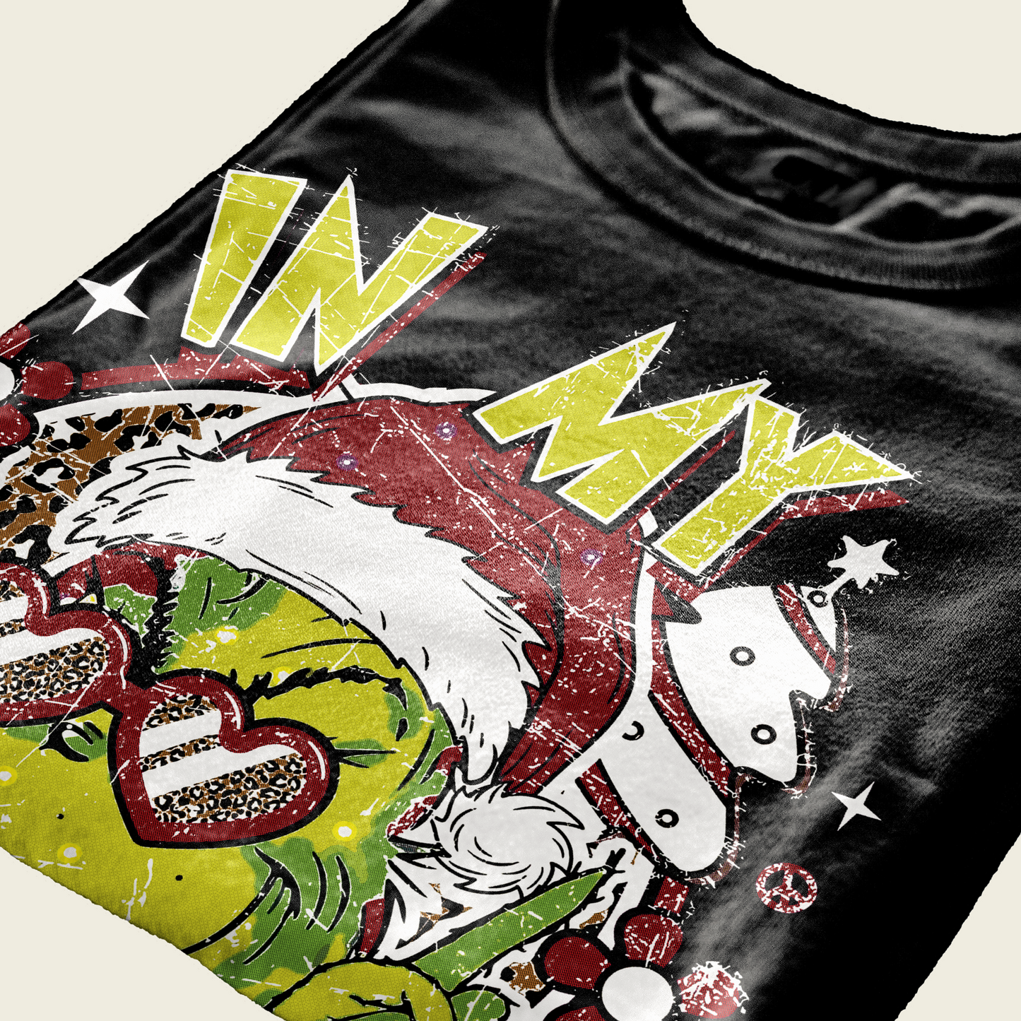 T-SHIRT IN MY GRINCH ERA natale divertente Nera #chooseurcolor