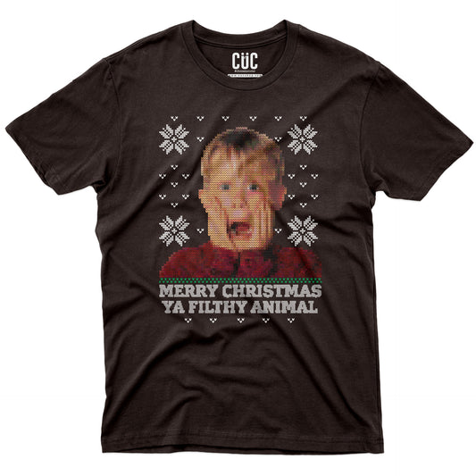 T-SHIRT KEVIN MERRY XMAS FILTHY ANIMALS natale regalo simpatico Marron #chooseurcolor
