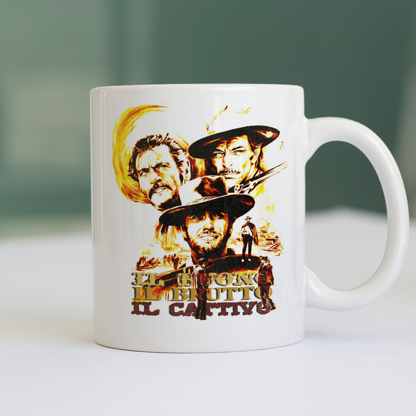 Tazza BUONO BRUTTO CATTIVO vintage poster FILM CULT Bianca #chooseurcolor
