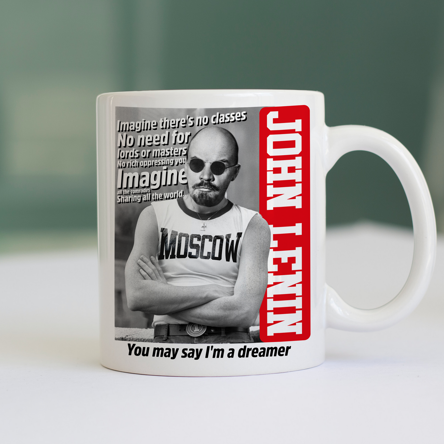 Tazza JOHN LIENIN MOSCOW - immagine all comunist #chooseurcolor