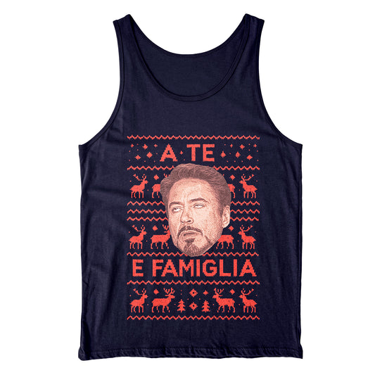 Canotta A TE E FAMIGLIA - Natale - meme #chooseurcolor