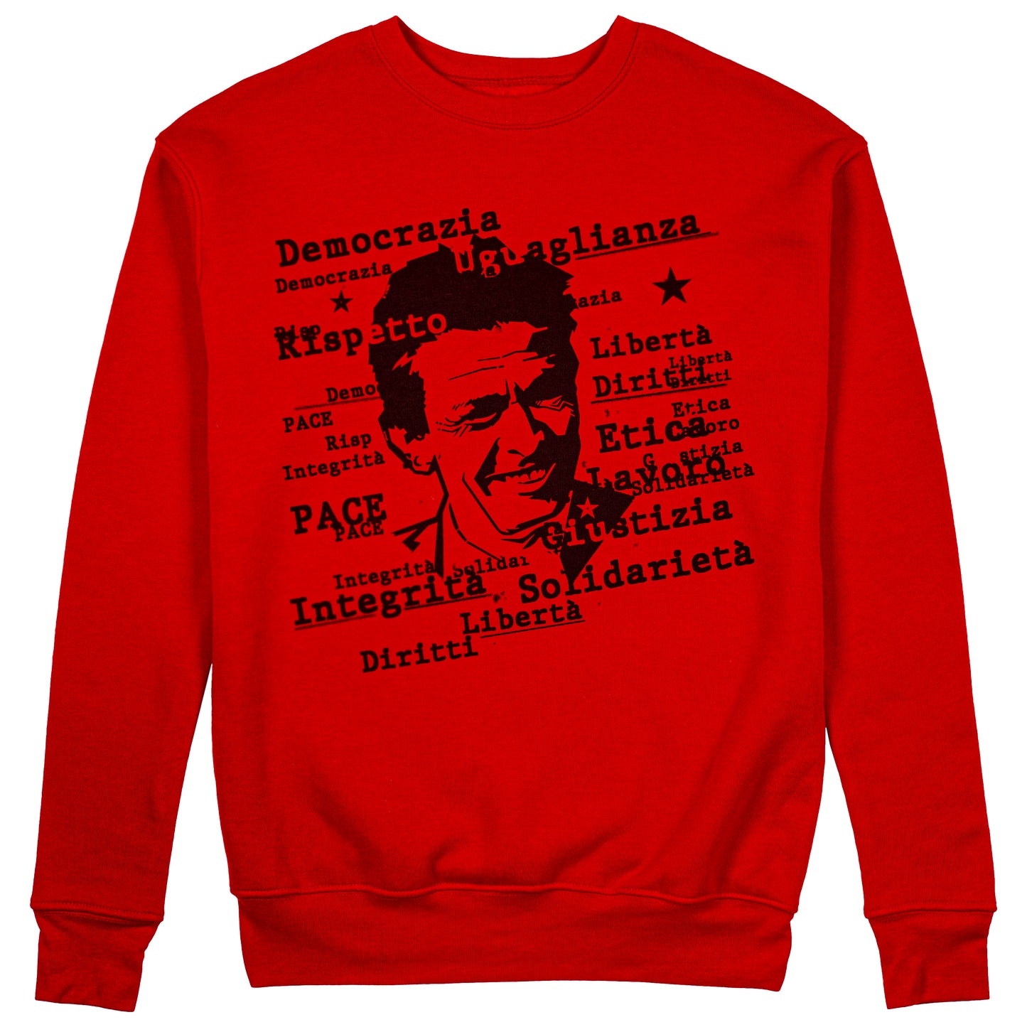 Felpa Girocollo Unisex BERLINGUER TVB - Red - Politica #chooseurcolor
