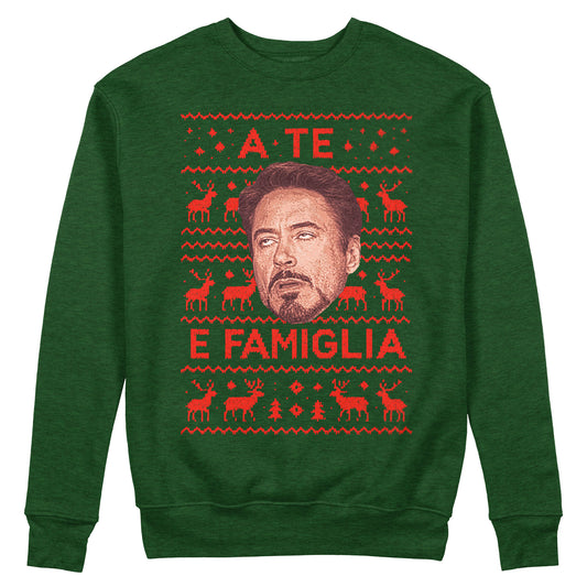 Felpa Girocollo CUC A TE E FAMIGLIA - Natale - meme #chooseurcolor