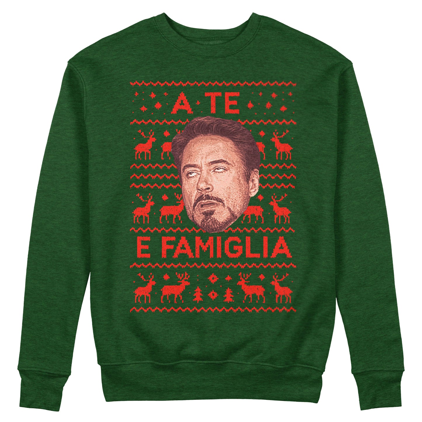 Felpa Girocollo CUC A TE E FAMIGLIA - Natale - meme #chooseurcolor