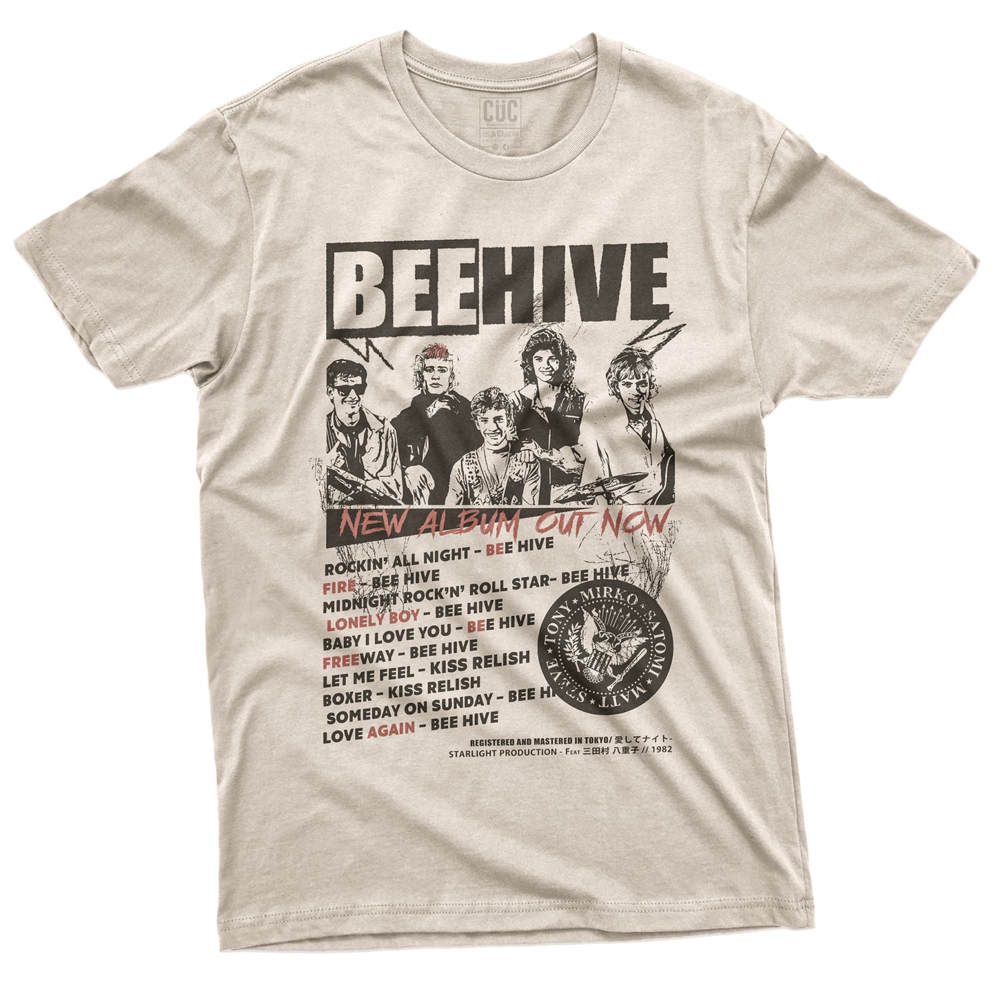 CUC T-Shirt BEEHIVE - Kiss me Licia - Rock Band #chooseurcolor