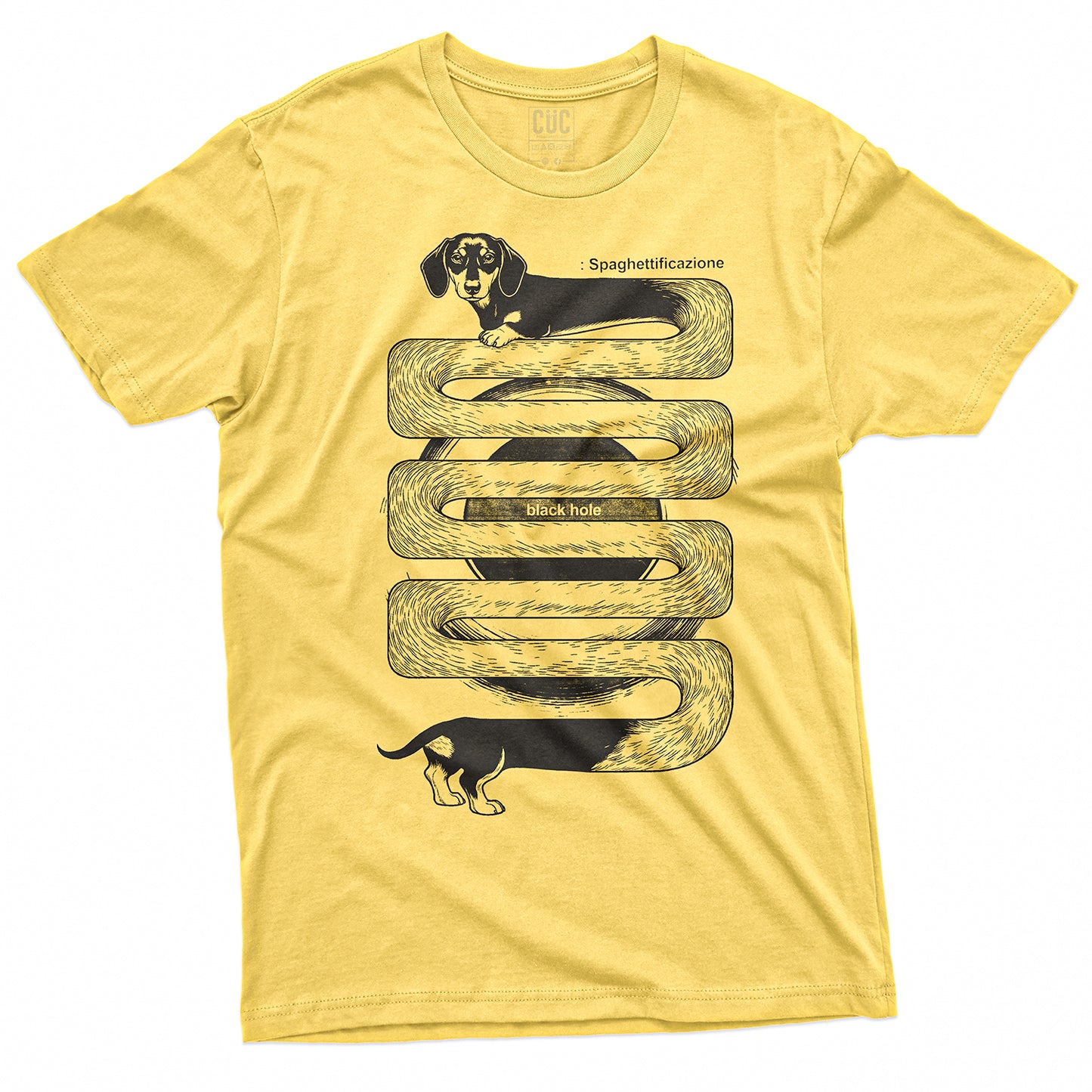 T-SHIRT CUC SPAGHETTIFICAZIONE BASSOTTO - Divertente - La fisica che ce piace #chooseurcolor