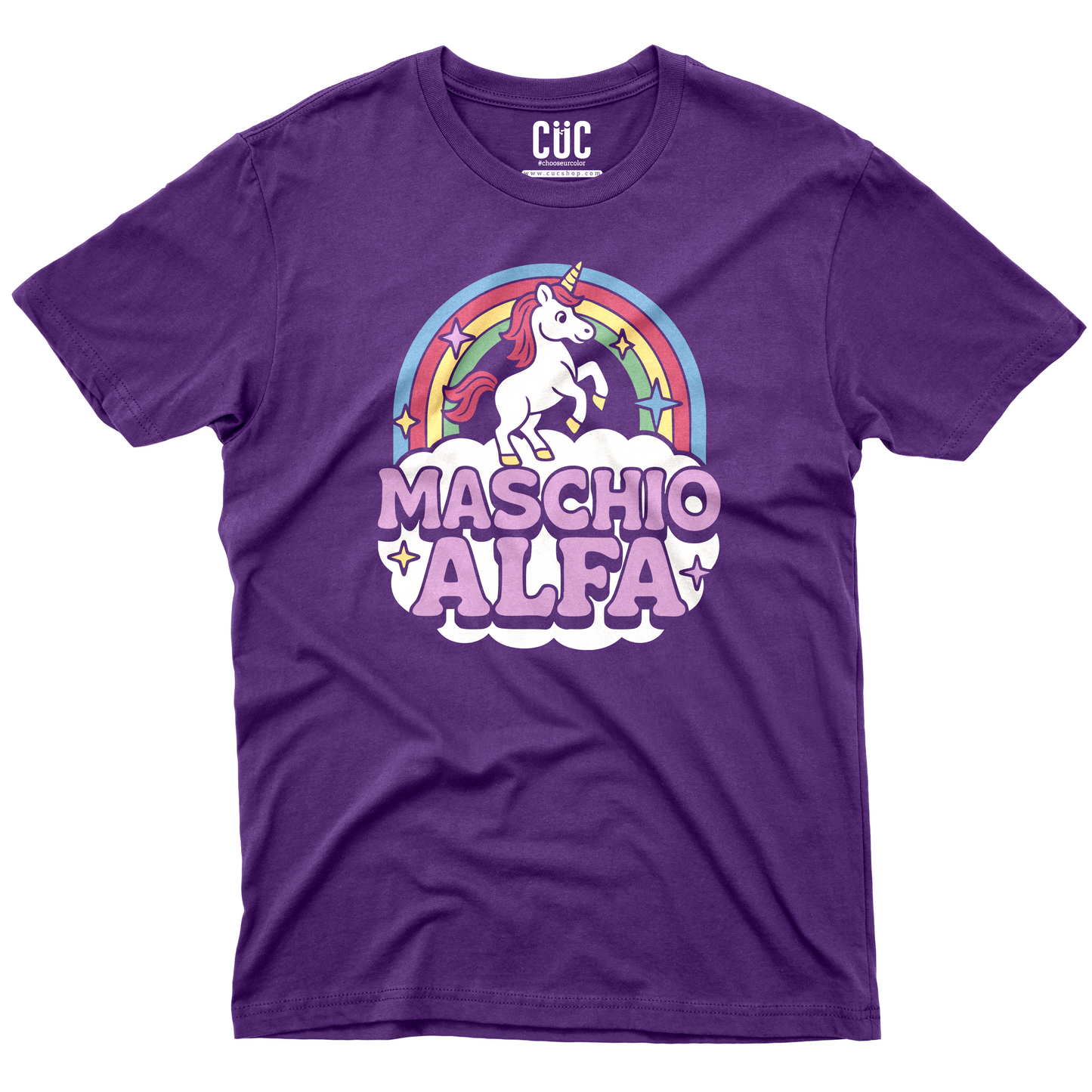 CUC T-Shirt MASCHIO ALFA - Pride rainbow - Unicorno #chooseurcolor