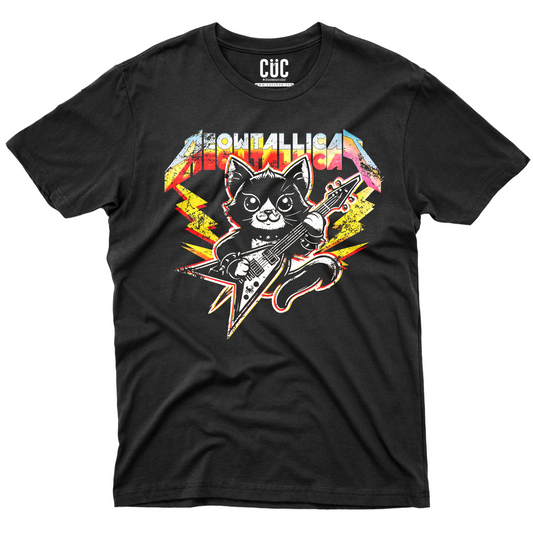 CUC T-Shirt MEOWTALLICAT - gatto metallaro - la musica è una cosa seria #chooseurcolor