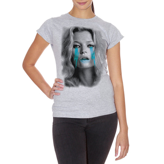 White T-Shirt Kate Moss Vintage Star Black And White - FAMOSI CucShop