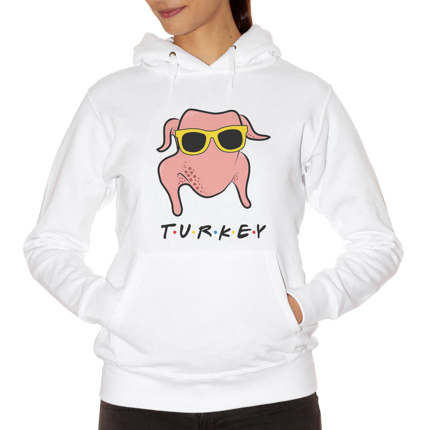 White Smoke Felpa Friends Turkey Chicken Sunglasses Tacchino Serie - FILM CucShop