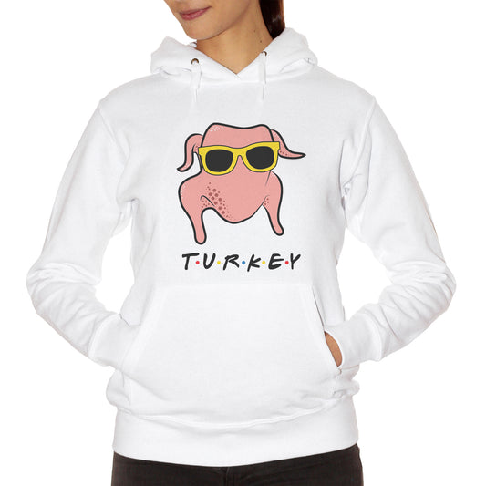 White Smoke Felpa Friends Turkey Chicken Sunglasses Tacchino Serie - FILM CucShop
