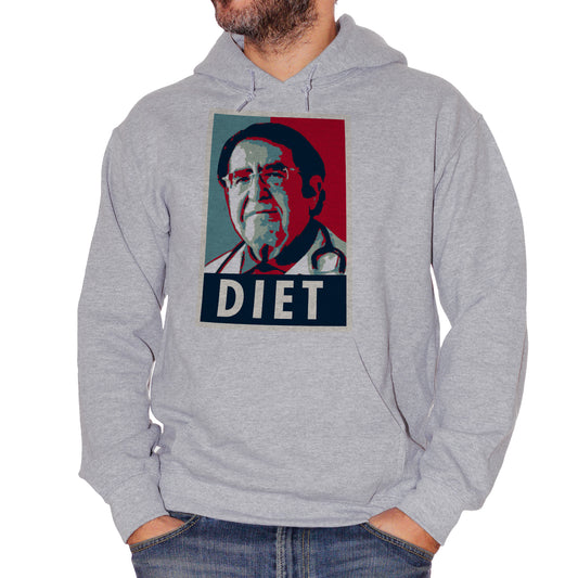 Felpa cappuccio CUC Dr Nozzy Meme dieta ferrea dal lunedì - Grafica Divertente sulle Frasi del dottor nowzaradan - Choose ur Color - CUC chooseurcolor