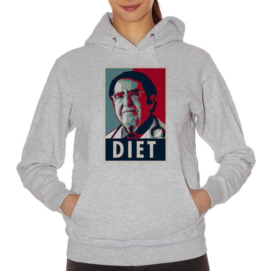 Felpa cappuccio CUC Dr Nozzy Meme dieta ferrea dal lunedì - Grafica Divertente sulle Frasi del dottor nowzaradan - Choose ur Color - CUC chooseurcolor