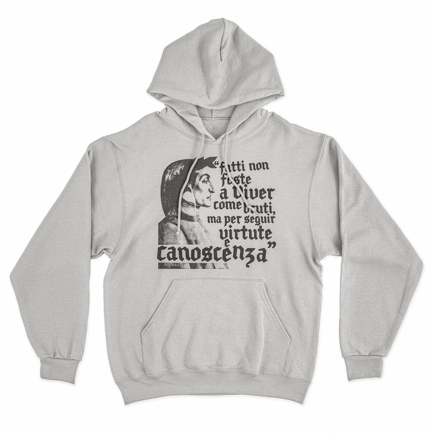 CUC Felpa Cappuccio - VIRTUTE - Dante Alighieri - Citazione - #chooseurcolor - CUC chooseurcolor