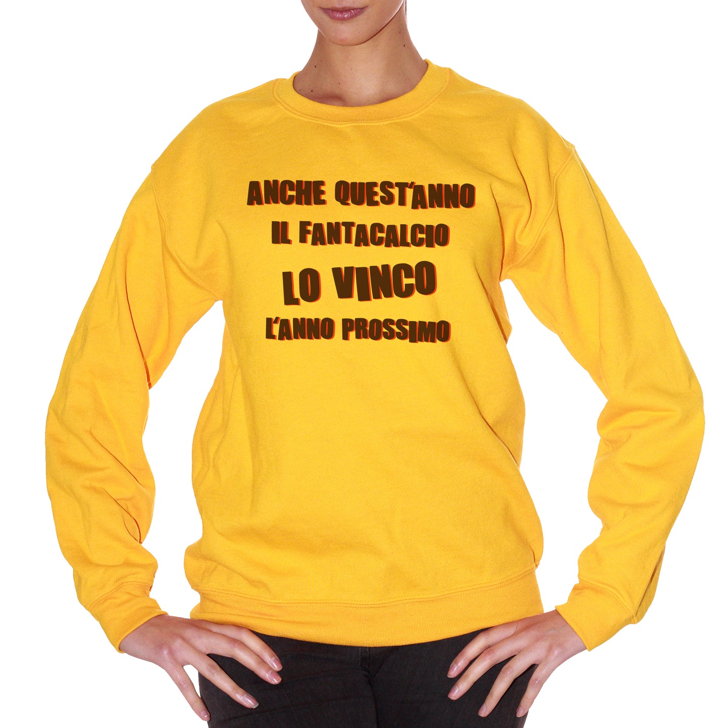 Sandy Brown Felpa Girocollo Fantacalcio Vincita Sfortuna - Sport Choose ur Color CucShop