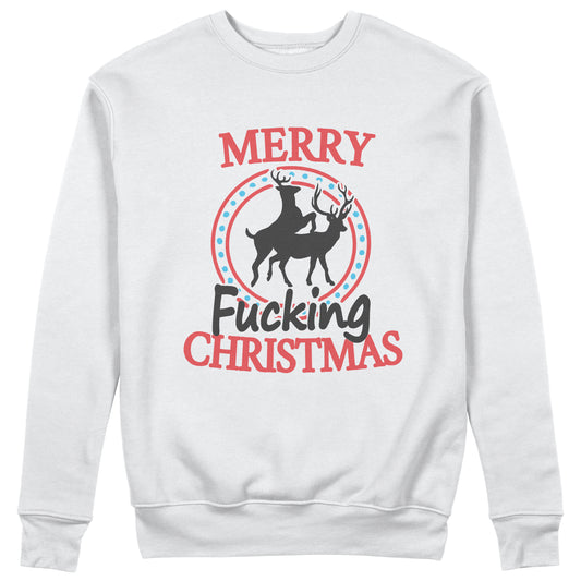 CUC Felpa Girocollo - MERRY FUCKING WHITE CHRISTMAS - NATALE - XMAS Unisex #chooseurcolor - CUC chooseurcolor