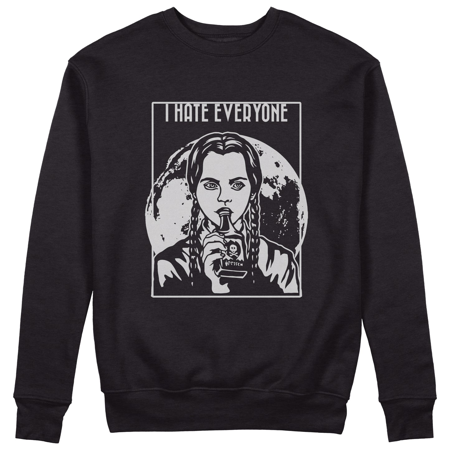 CUC Felpa Girocollo - WEDNESDAY HATES EVERYONE- Mercoledì - ADDAMS Unisex #chooseurcolor - CUC chooseurcolor