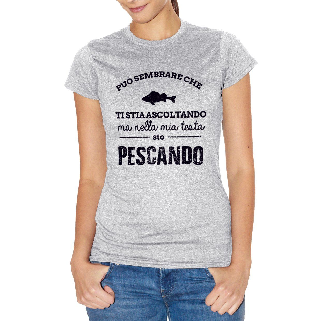 Snow T-Shirt Sulla Pesca e per i pescatori sembra che ti stia ascoltando ma in realtà sto pescando -Meme - Choose ur Color Cuc Shop