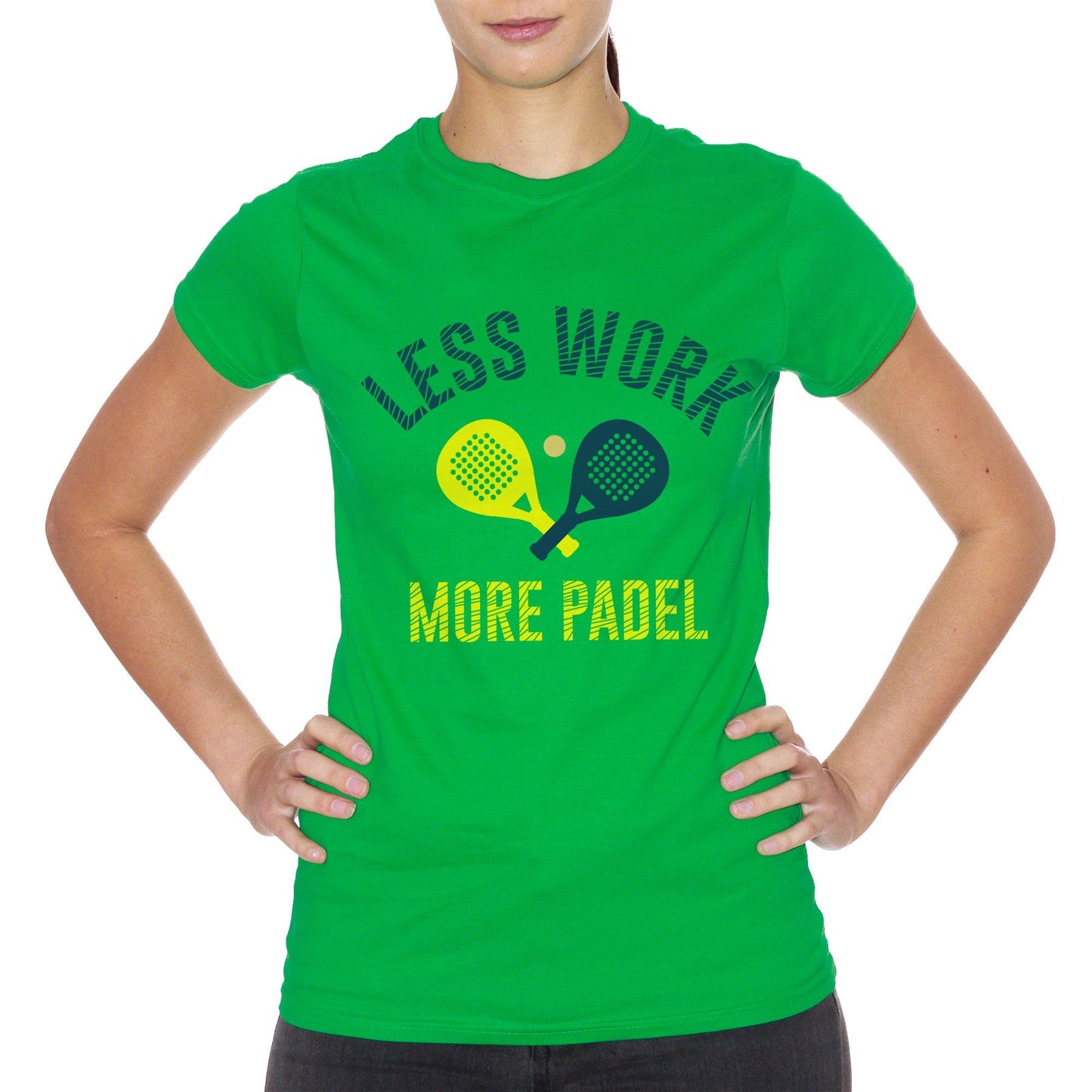 Sea Green T-Shirt Less Work More Padel Sport - SPORT CucShop