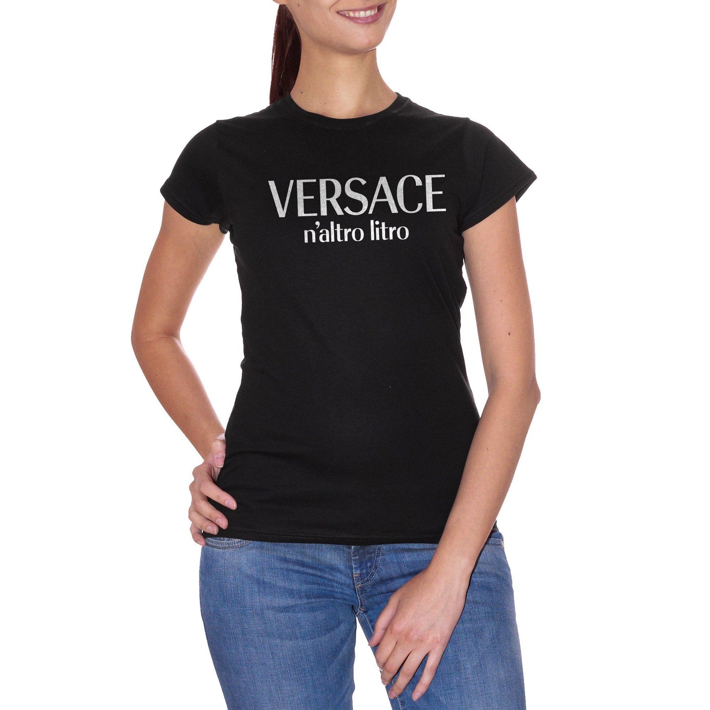 Black T-Shirt Versace N'altro Litro Frase Divertente Bevute - Funny Choose ur color CucShop