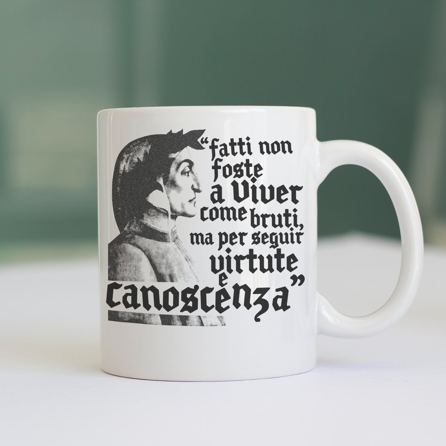 CUC Tazza - VIRTUTE - Dante Alighieri - Citazione #chooseurcolor - CUC chooseurcolor