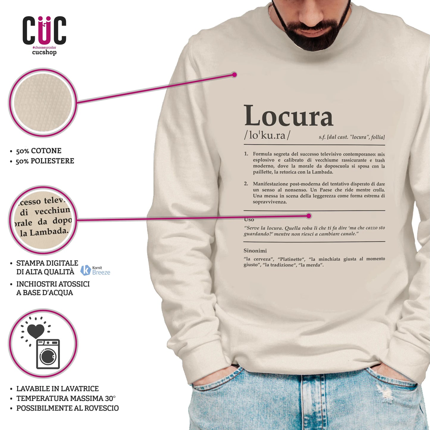 CUC GIROCOLLO LOCURA Definizione -  Unisex - SERIE TV Divertente -  #chooseurcolor