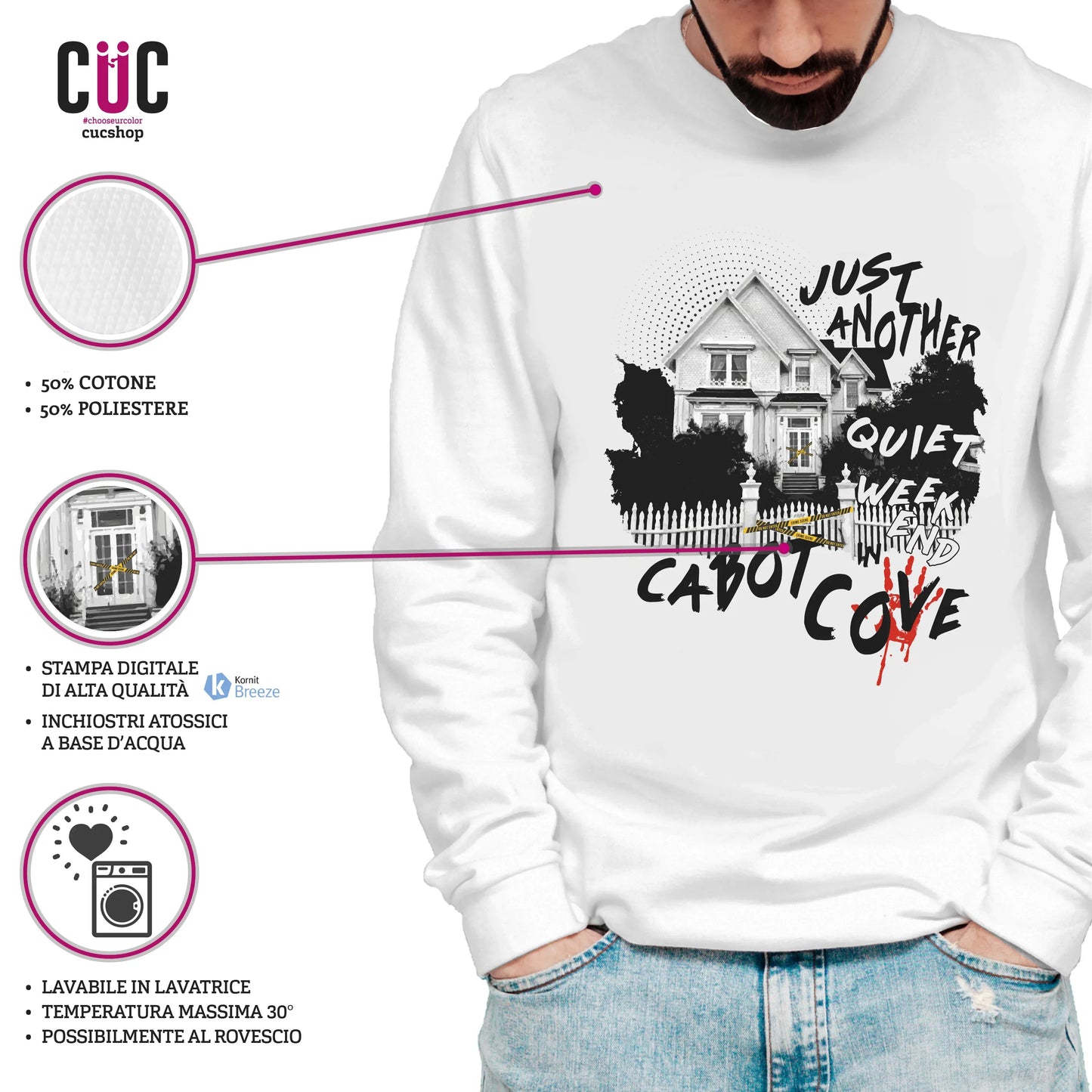 CUC GIROCOLLO Just Another Quiet Weekend in Cabot Cove -  Unisex - PERSONAGGI FAMOSI - Jessica Fletcher - La signora in giallo -  #chooseurcolor