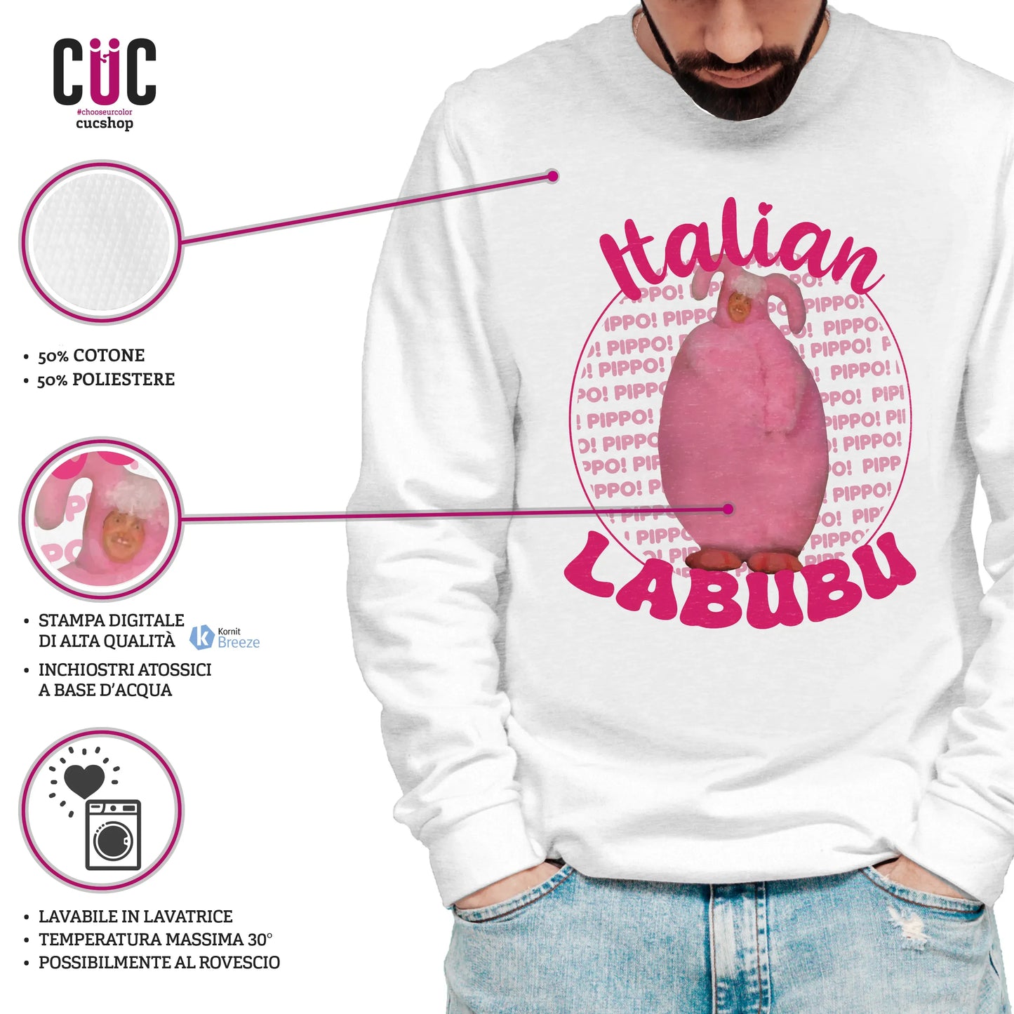 CUC GIROCOLLO Italian Labubu -  Unisex - PERSONAGGI FAMOSI - Tenerone -  #chooseurcolor