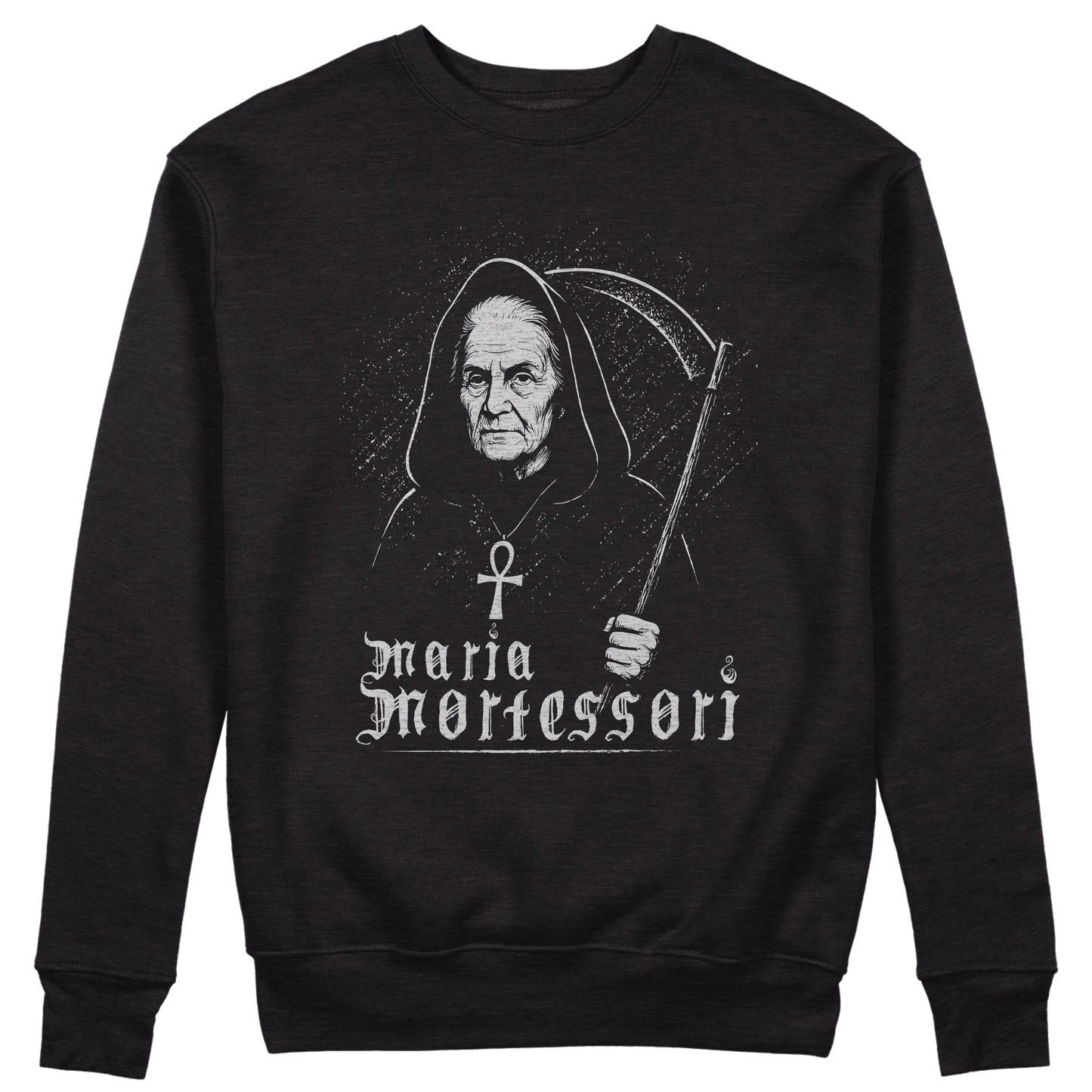 CUC GIROCOLLO Maria Mortessori -  Unisex - PERSONAGGI FAMOSI - Black Metal - Divertente -  #chooseurcolor
