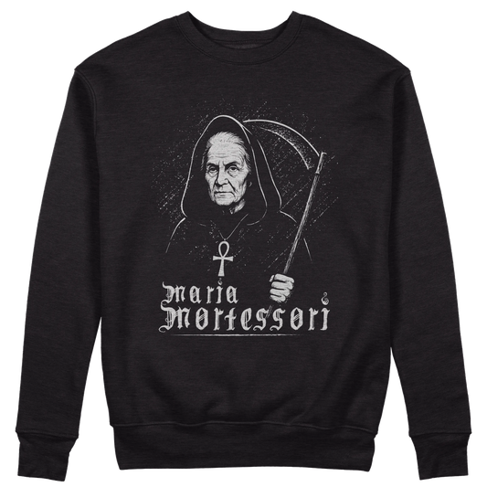 CUC GIROCOLLO Maria Mortessori -  Unisex - PERSONAGGI FAMOSI - Black Metal - Divertente -  #chooseurcolor