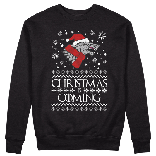 CUC GIROCOLLO Christmas is Coming -  Unisex - NATALE - SERIE TV - Divertente - Stark - GOT -  #chooseurcolor