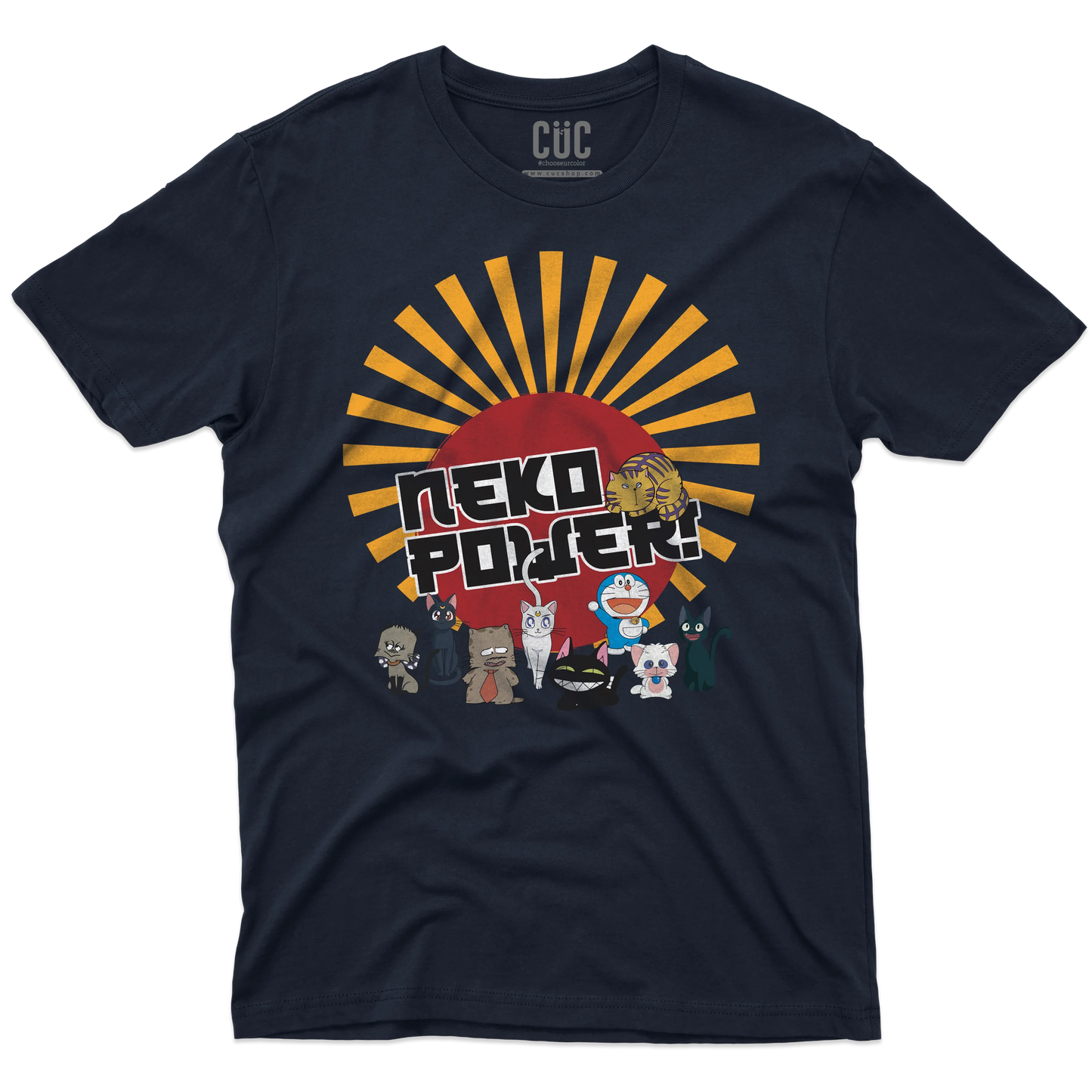 CUC T-SHIRT Neko Power - ANIME MANGA - Gatti Cartoni -  #chooseurcolor