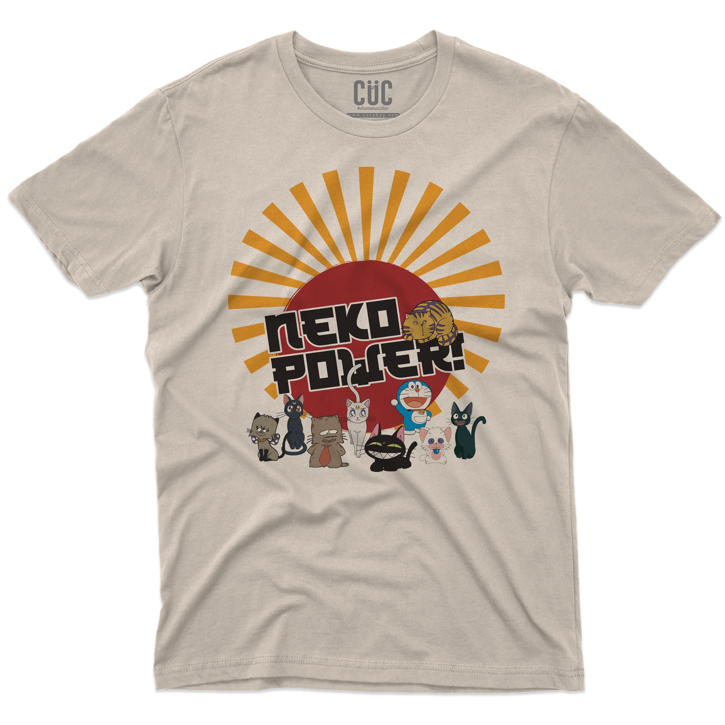 CUC T-SHIRT Neko Power - ANIME MANGA - Gatti Cartoni -  #chooseurcolor